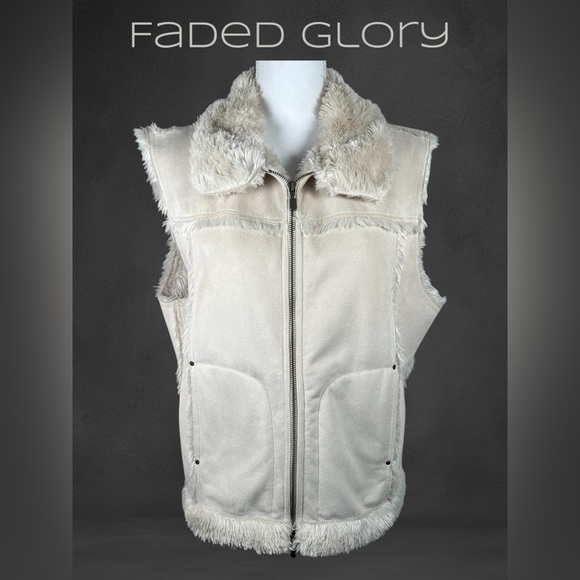 Faded Glory | Faux Fur Lining Vest - Picture 1 of 5